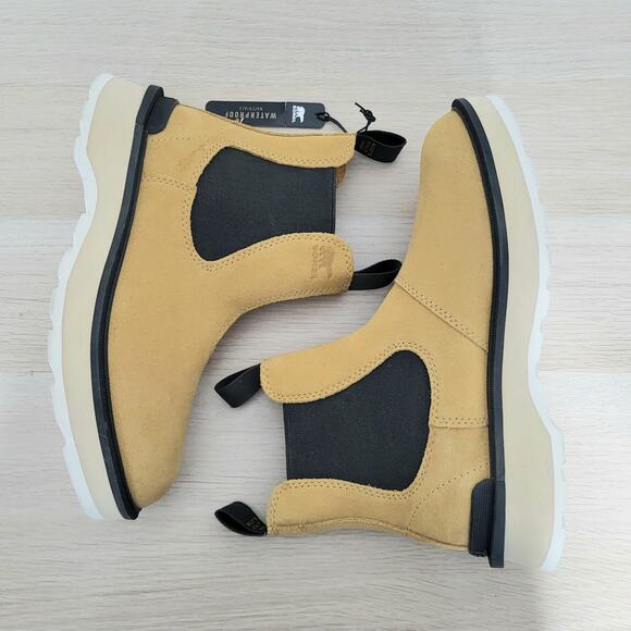 Sorel Hi-Line Chelsea Waterproof Suede Lightweight Boots Tan NWT Booties 8.5 - Picture 3 of 13